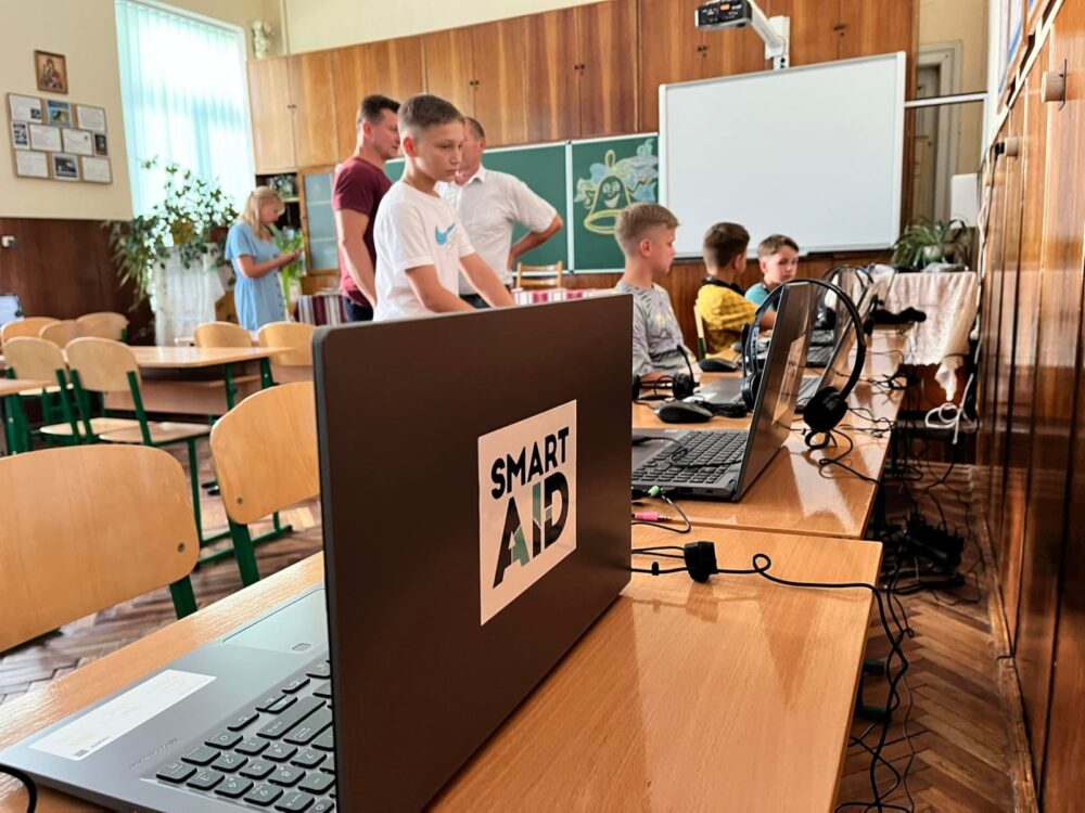 One of 140 SmartAID smart classrooms in Ukraine. Photo courtesy of SmartAID