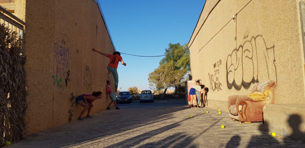 Students rehearsing for the final show at Zuzima. Photo by Shimon Bokshtein