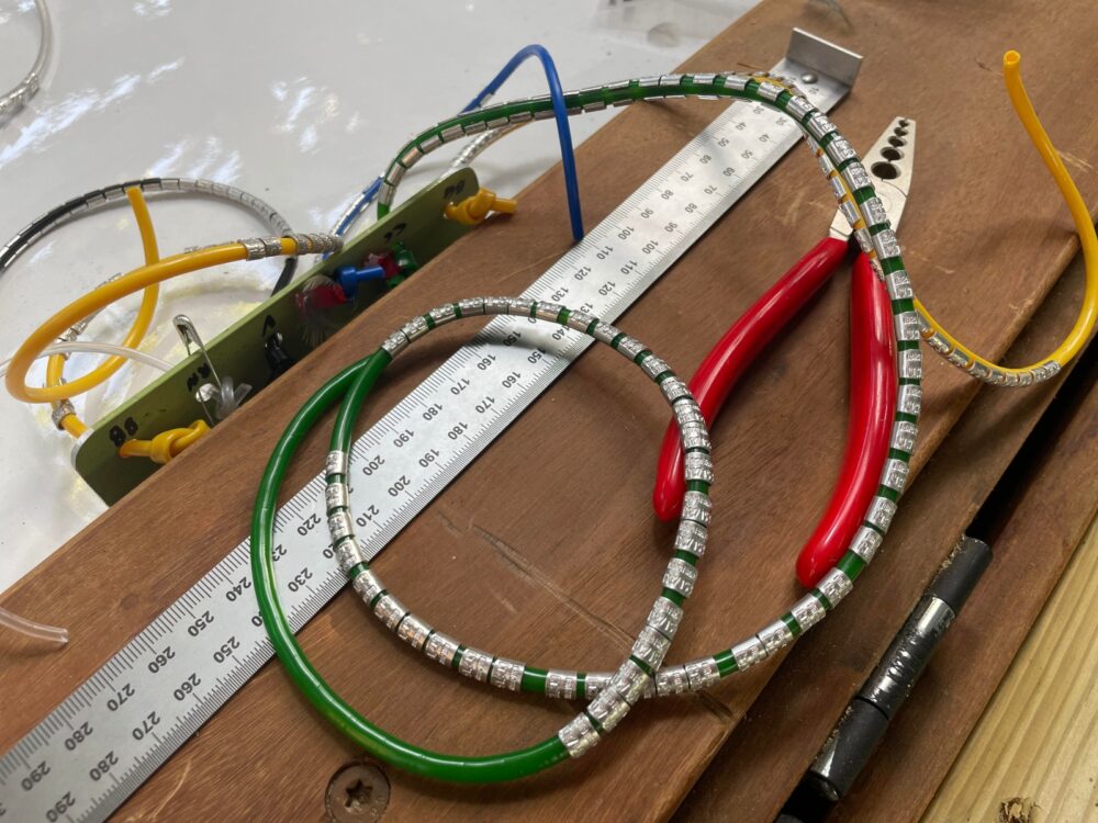 Banding equipment at Rosh Tzipor: each ring or cuff has an identification number and states that the bird was banded in Israel. Photo by Natalie Selvin