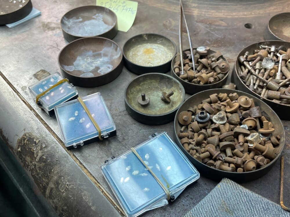 A diamond cutter's table with tools that haven’t changed for decades. Photo courtesy of IsraelTours4U