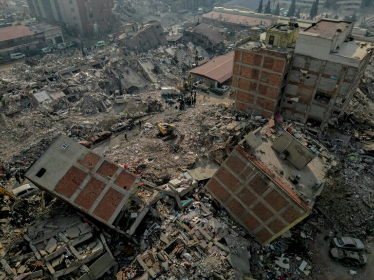 View of the destroyed buildings following the deadly earthquake in Kahramanmaras, Turkey, on February 10, 2023. Photo by Erik Marmor/Flash90