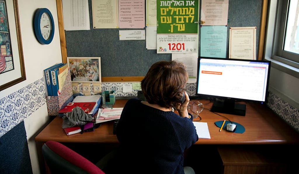 An ERAN volunteer answering a call. Photo courtesy of ERAN