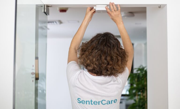 SenterCare’s monitoring device doesn’t use cameras or microphones. Photo courtesy of SenterCare
