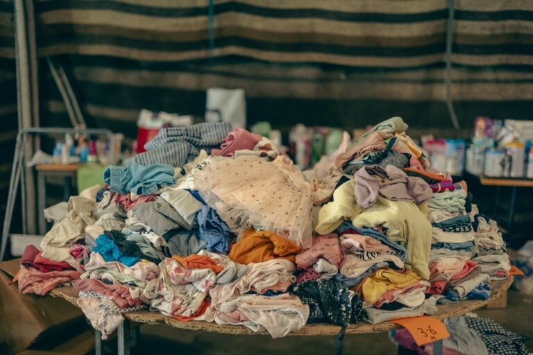 Clothing donated to residents of evacuated communities. Photo courtesy of Jewish National Fund-USA