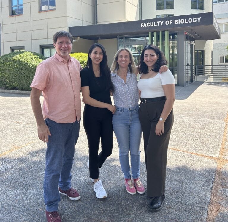 From left, Technion Prof. Michael Glickman, Mahasen Sarji, Dr. Inbal Maniv and Anwar Bdraneh. Photo courtesy of Technion Spokesperson's Office
