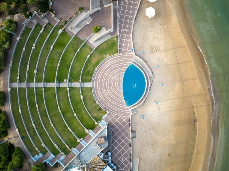 An aerial view of the Dado Beach promenade. Photo by Luciano Santandreu, via Shutterstock.com