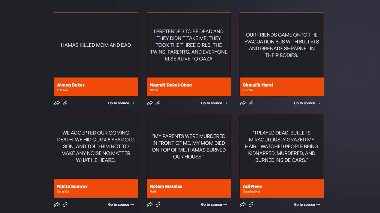 Screenshot of testimonials from The Iron Lions website.