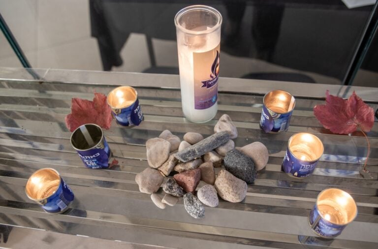Memorial candles in the lobby of Isrotel Yam Suf hotel, Eilat. Photo by John Jeffay