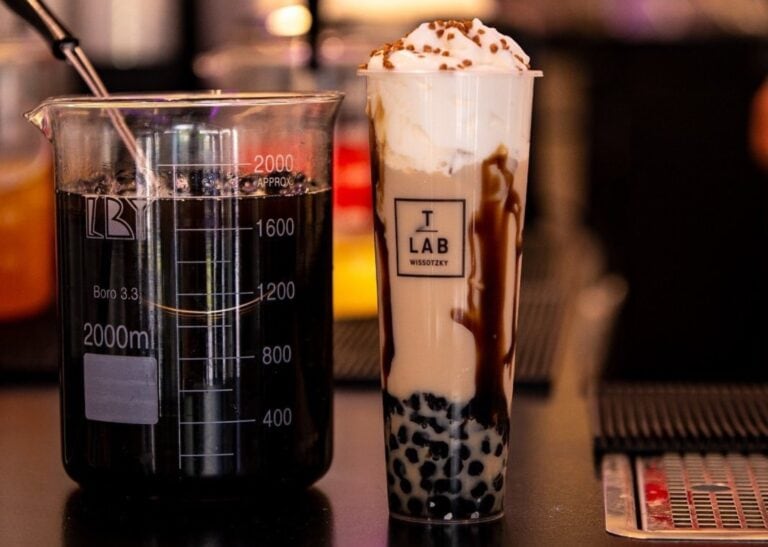 A whipped-cream-topped concoction from T LAB. Photo courtesy of Wissotzky