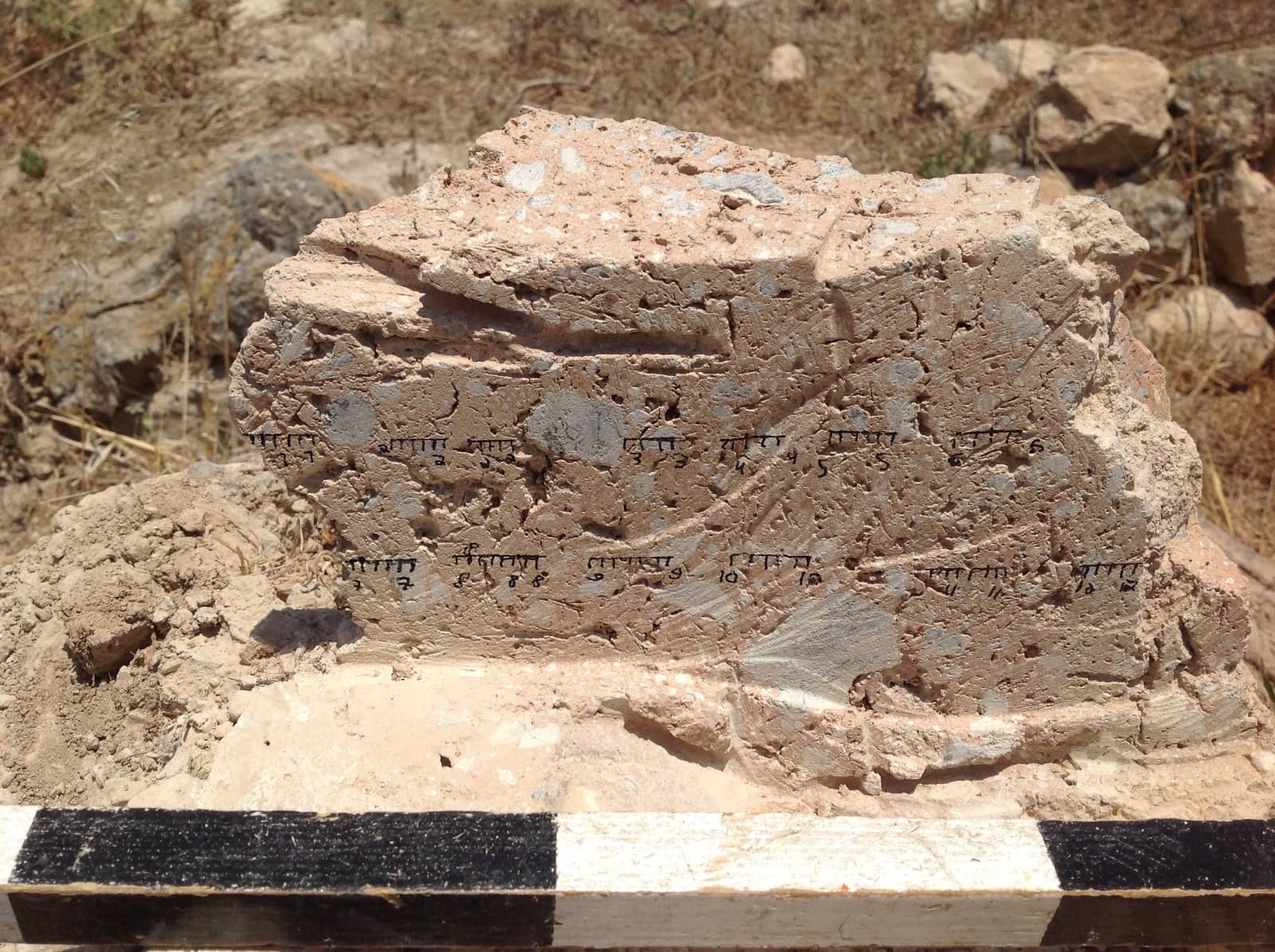 One of the burned mud bricks in the study. Photo by Dr. Yoav Vaknin