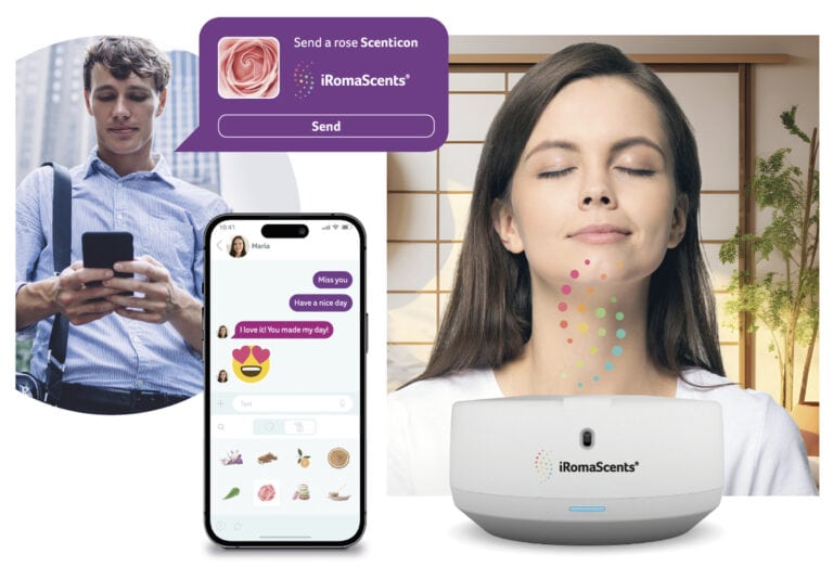 Scenticon is an app enabling people to send scented emojis. Photo courtesy of iRomaScents