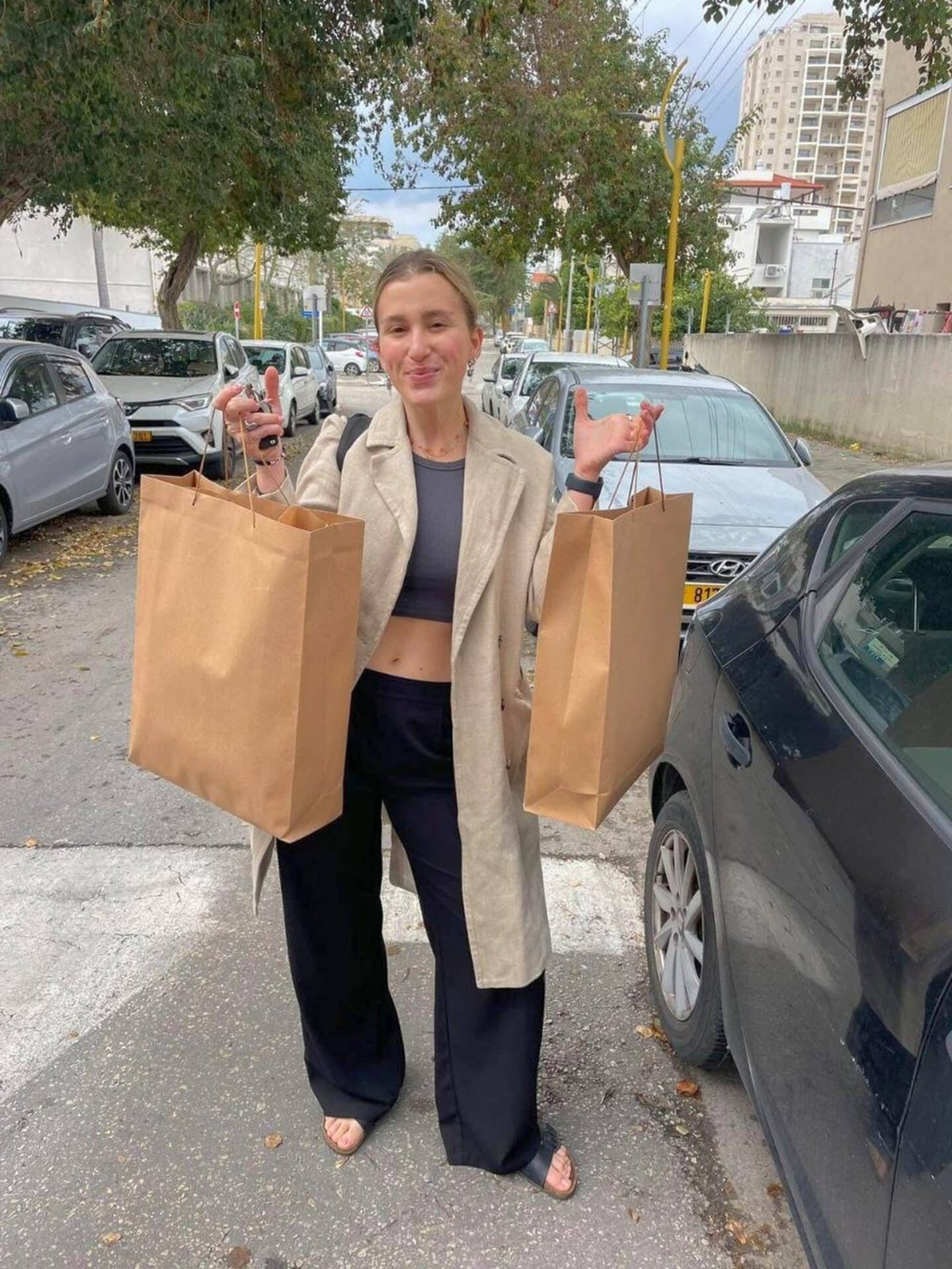 Natalie Zaks' making Natalie’s Pretzel Boutique deliveries. Photo courtesy of Natalie Zaks