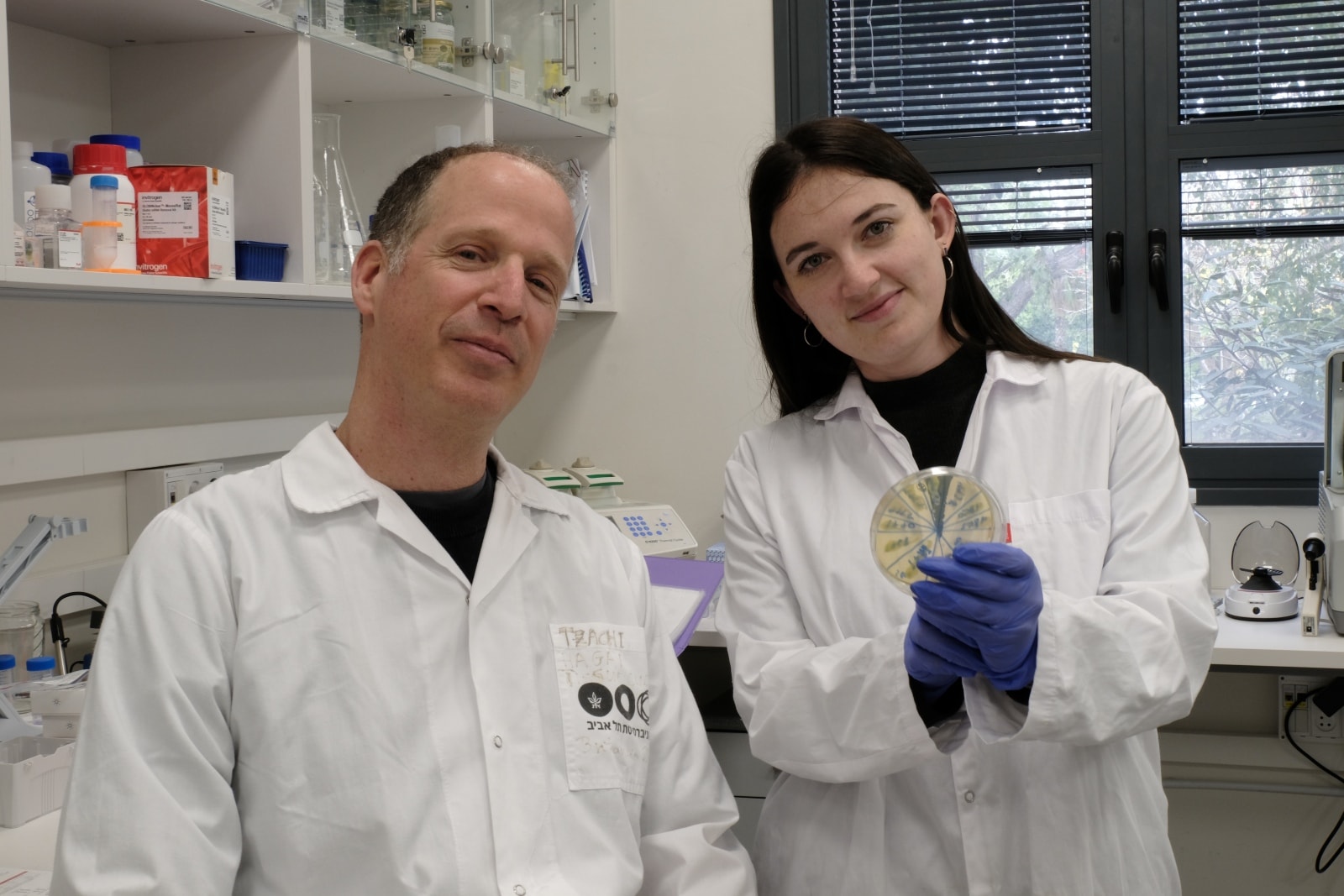 Left to right: Prof. Avigdor Eldar & Polina Guler. Courtesy of Tel Aviv University