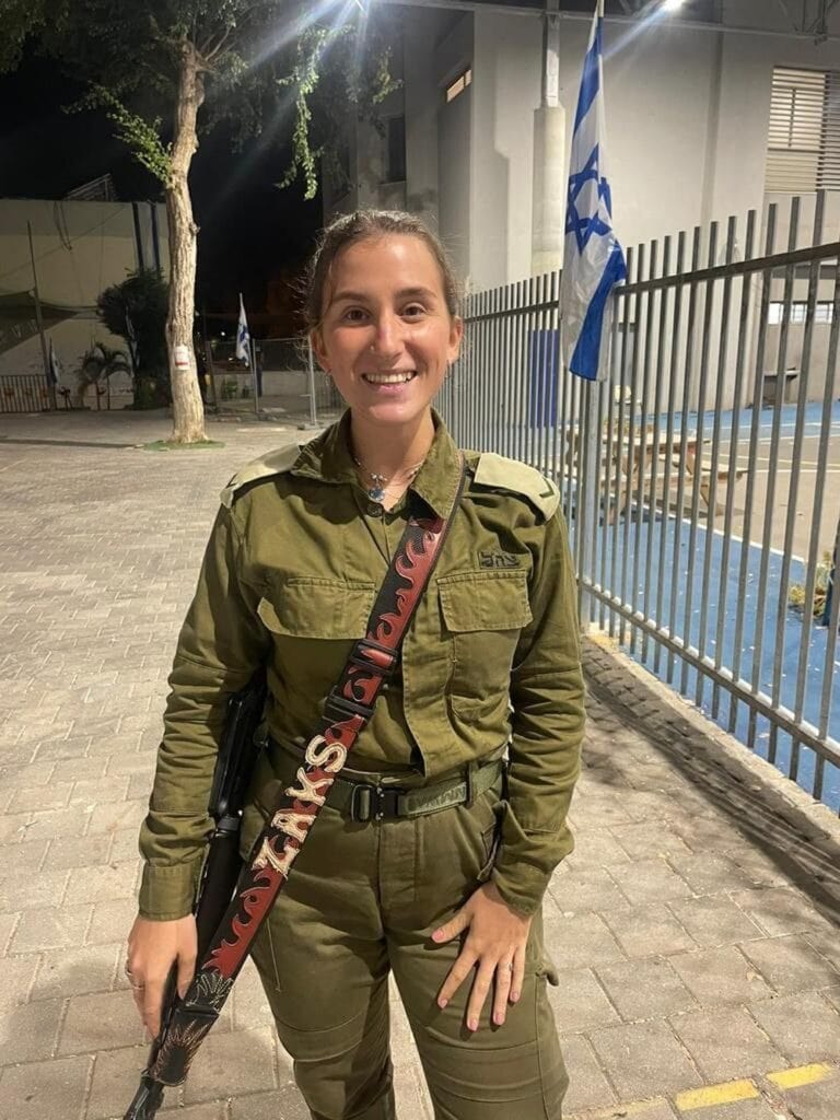 Natalie Zaks on an army base during reserve duty. Photo courtesy of Natalie Zaks