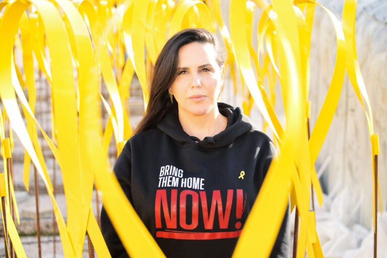 Dorit Gvili – working with the Hostages and Missing Persons Forum for the return of the Gaza Hostages. Photo by Noam Chen