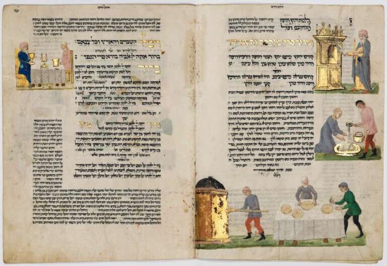 The Rothschild Haggadah. Photo © The Israel Museum, Jerusalem, by Ardon Bar-HamabrDigital; photography funded by George S. Blumenthal, New York