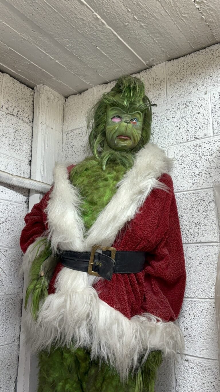 A Grinch costume created by Edery displayed in his studio. Photo by Natalie Selvin