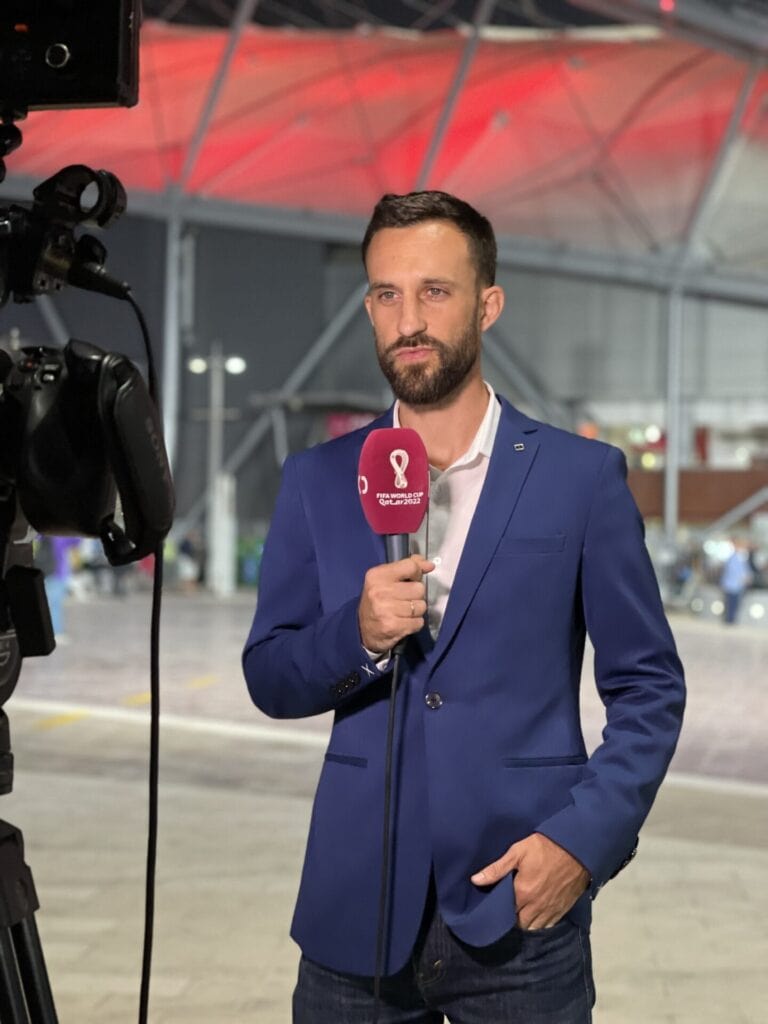 Uri Levy reporting for Kan. Photo courtesy of Uri Levy