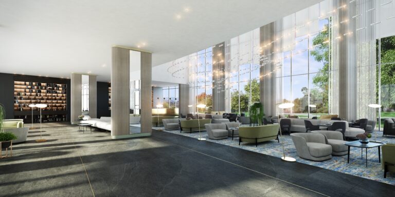 Lobby of David’s Harp Galilee Resort Hotel, situated near the Christian sites of the north. Photo courtesy of Miloslavsky Architects