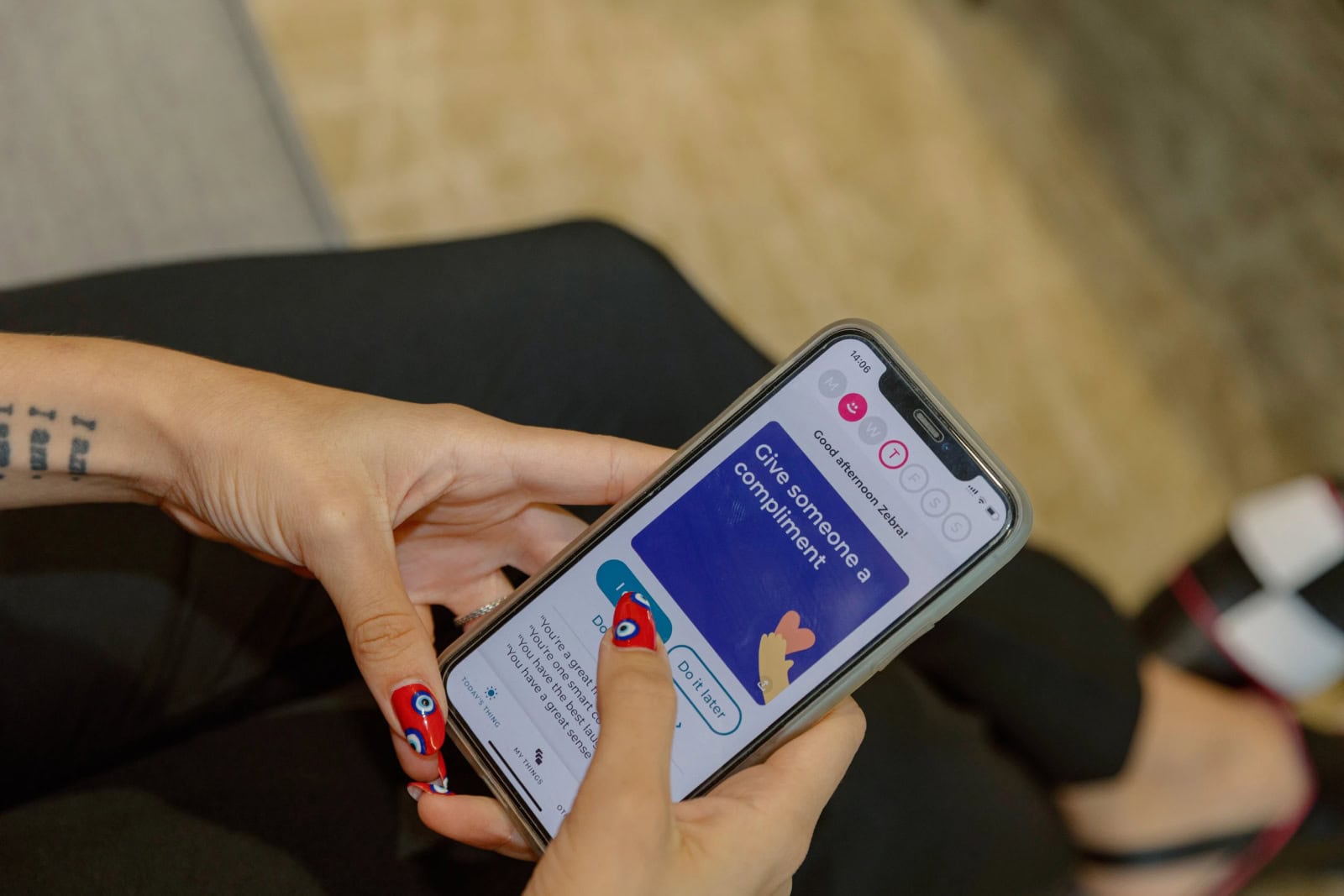 The Happy Things app is used mainly by women. Photo by Viktoria Maze