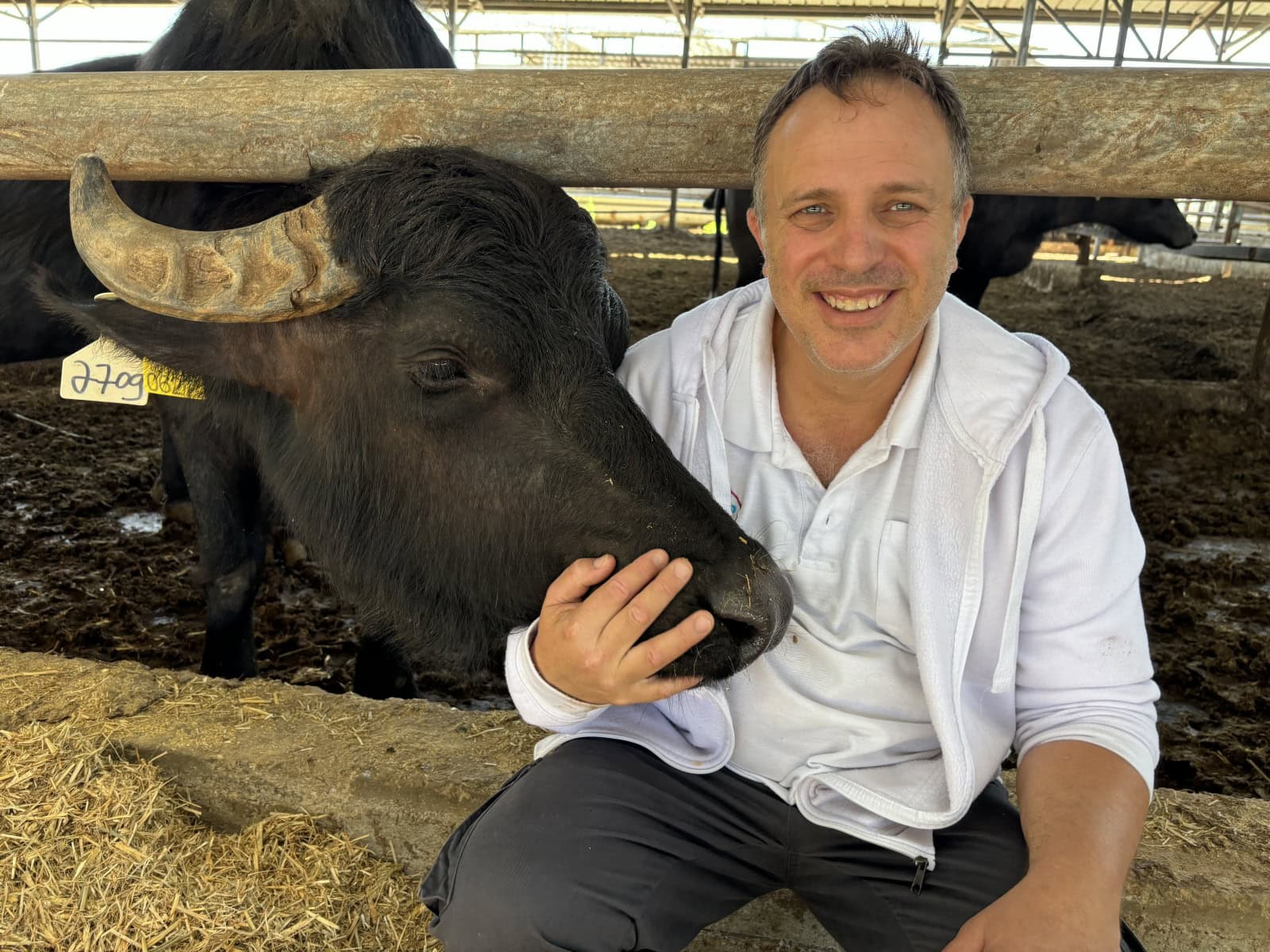 Chanoch Trister is a third-generation farmer who loves his animals. Photo by Natalie Selvin