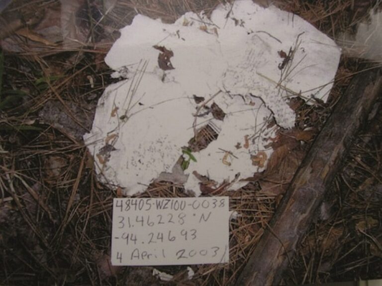 Ramon’s diary recovered among the debris at the site of the Columbia STS-107 crash in Houston. Photo by NASA 
