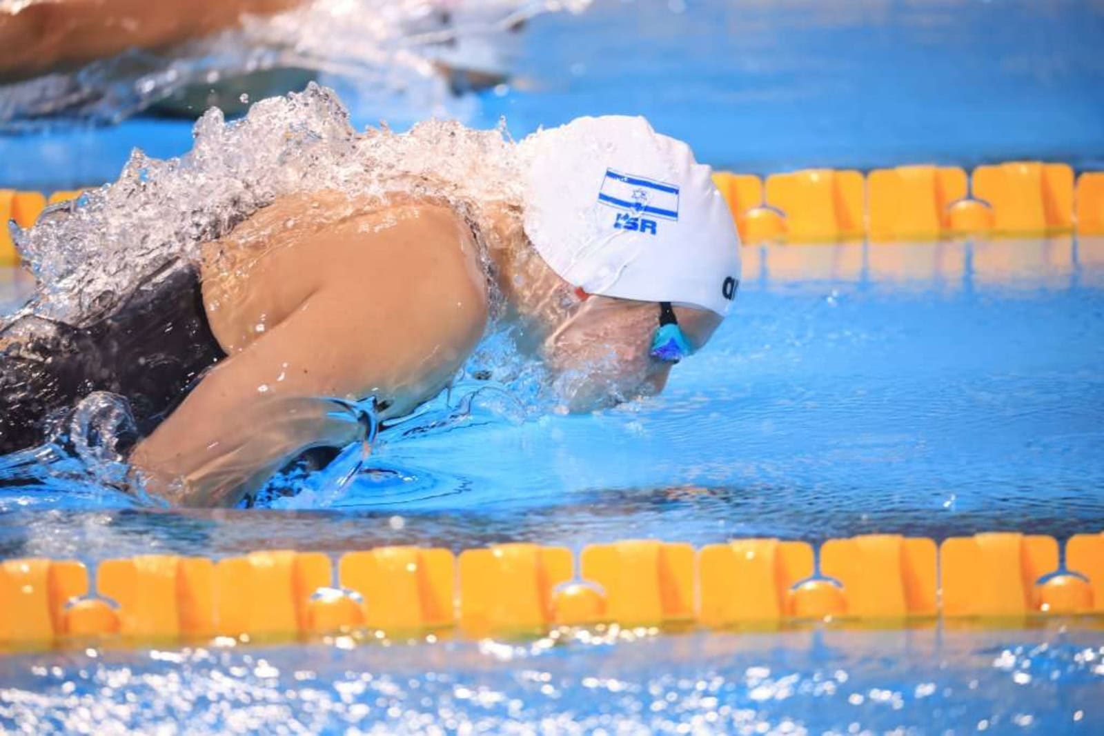 Anastasia Gorbenko freestyling at the European Aquatic Championships, June 2024. Photo courtesy of European Aquatics