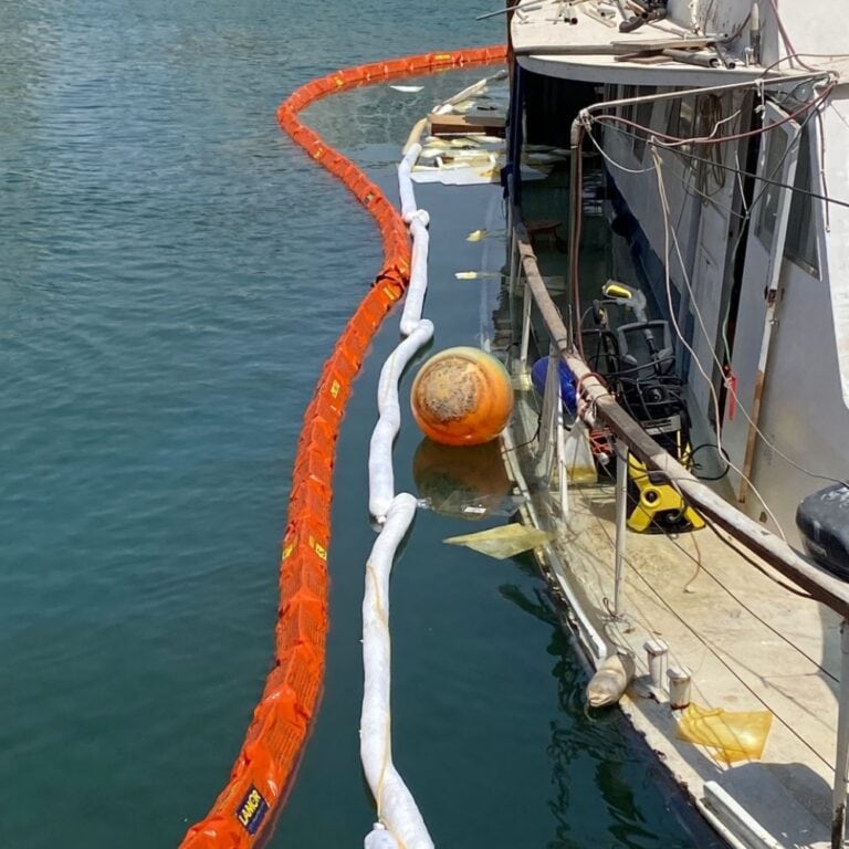 Harbo Technologies’ T-Fence containment system for marine oil spills. Photo by Doron Heller courtesy of Israel Innovation Authority