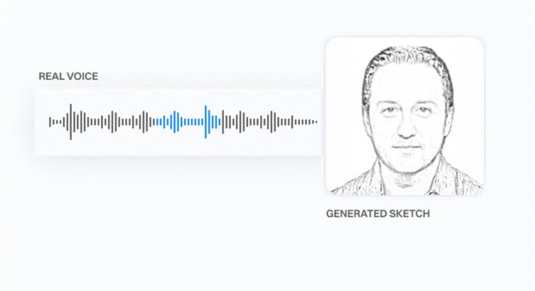 A sketch generated by an audio voice file. Photo courtesy of Corsound