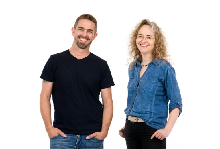 HarvestR CEO and founder Gal Admati, left, and R&D Manager Yael Bar-Lavan. Photo by Nikolas Smirnov