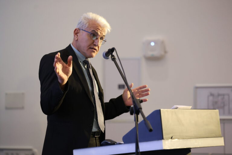 Prof. Salman Zarka attends a ceremony marking the designation of Ziv Medical Center as a Level I Trauma Center, December 21, 2023. Photo by David Cohen/Flash90