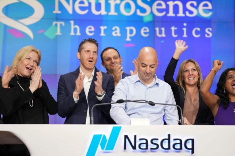 NeuroSense rings the opening bell on NASDAQ, October 13, 2022. Photo courtesy of NeuroSense