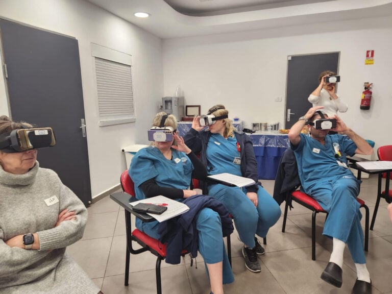 Medical staff receive empathy training via an OtheReality experience. Photo courtesy of OtheReality