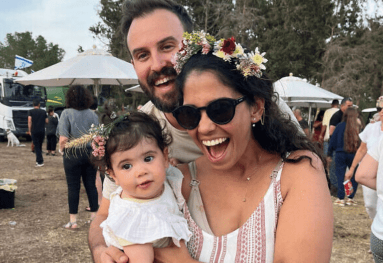 Yael, Ariel and Ellay Golan before their near-death experience on October 7, 2023, in Kfar Aza. Photo courtesy of the Golan Family