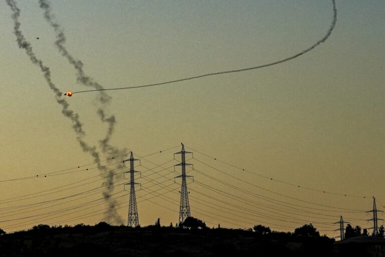 Israeli anti-missile system intercepts a drone over Ramot Naftali, fired from Lebanon. Photo by Ayal Margolin/Flash90