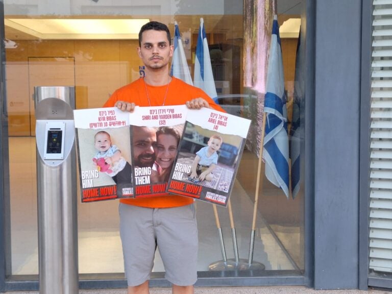 Tomer Keshet travels the world talking to influential individuals and government officials seeking help for his kidnapped cousins. Photo courtesy of Media Central