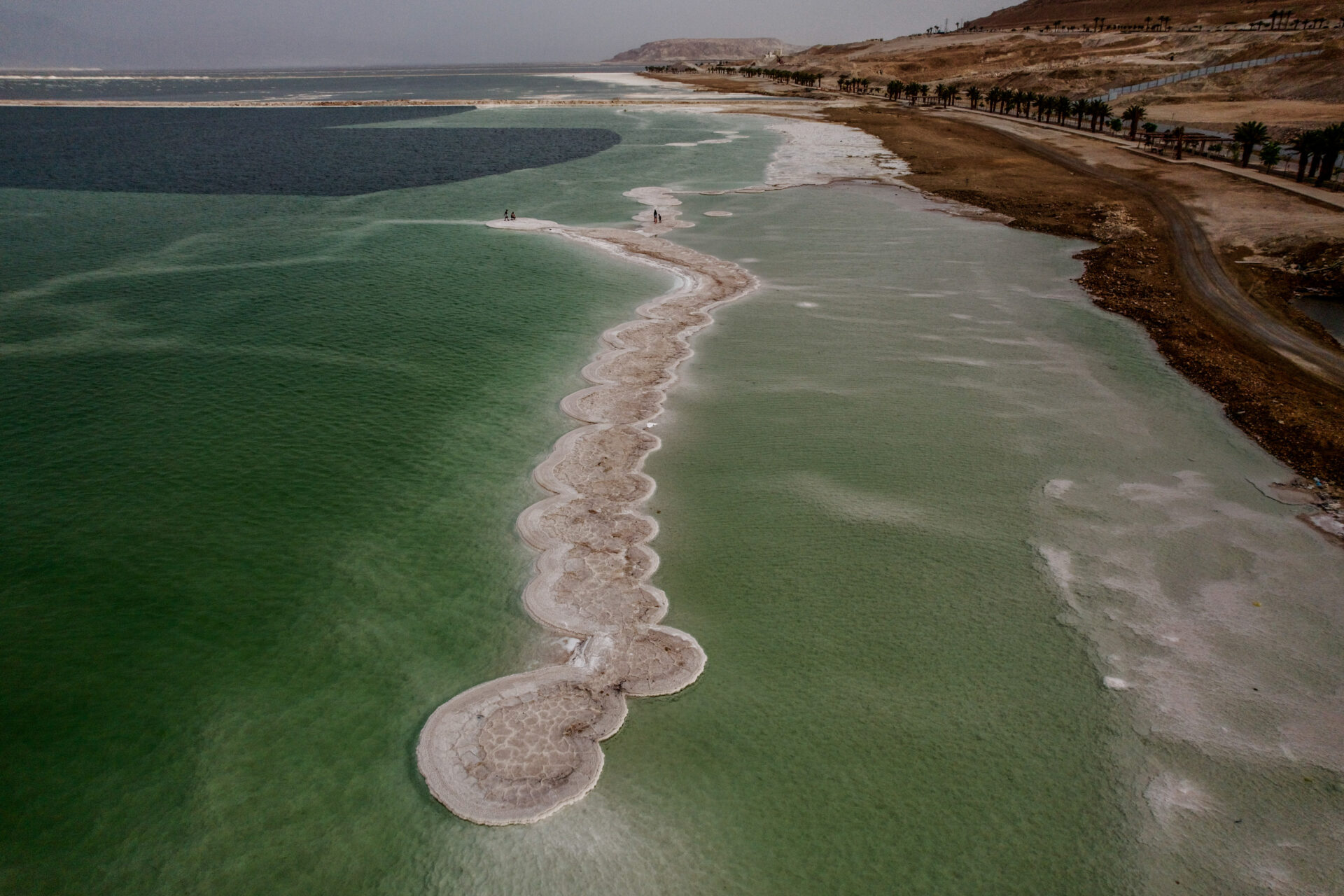 View of salt formations on the Dead Sea shore on April 28, 2024. Photo by Jamal Awad/Flash90