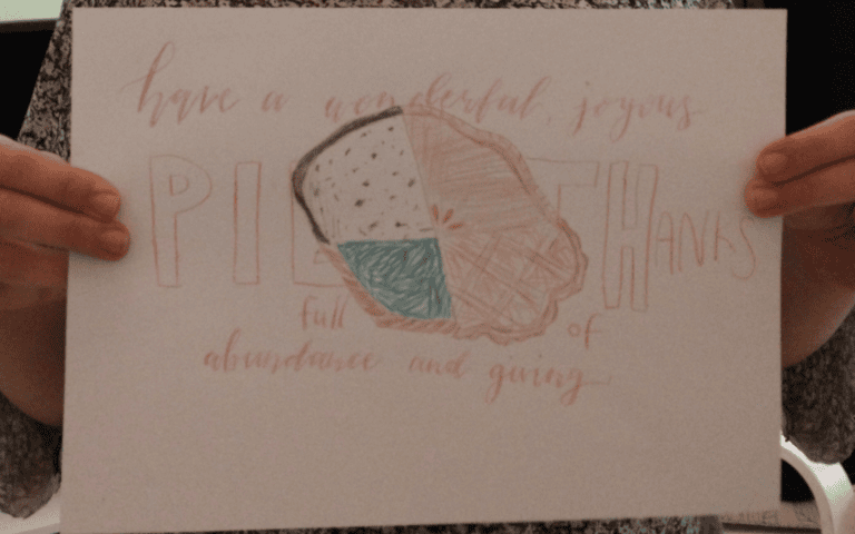 A stunning example of a traditional Piethanks fist-pie drawing, circa 2022. Photo by Zachy Hennessey