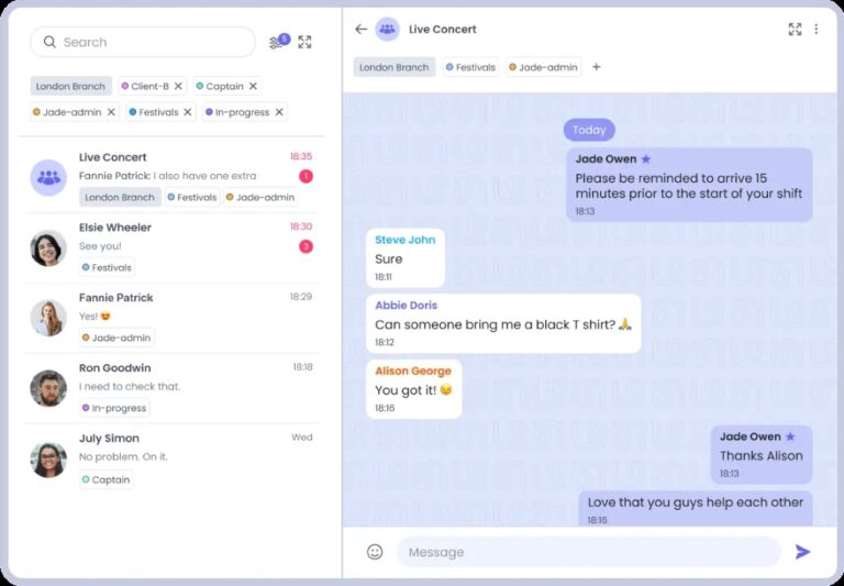 Example of an Ubeya worker chat. Image courtesy of Ubeya