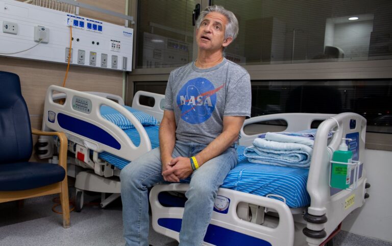 Danny Newman on his way to the OR at Sheba Medical Center. Photo by John Jeffay