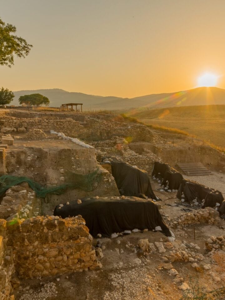 A view of ancient building remains in Tel Hazor National Park. Photo by RnDmS via Shutterstock