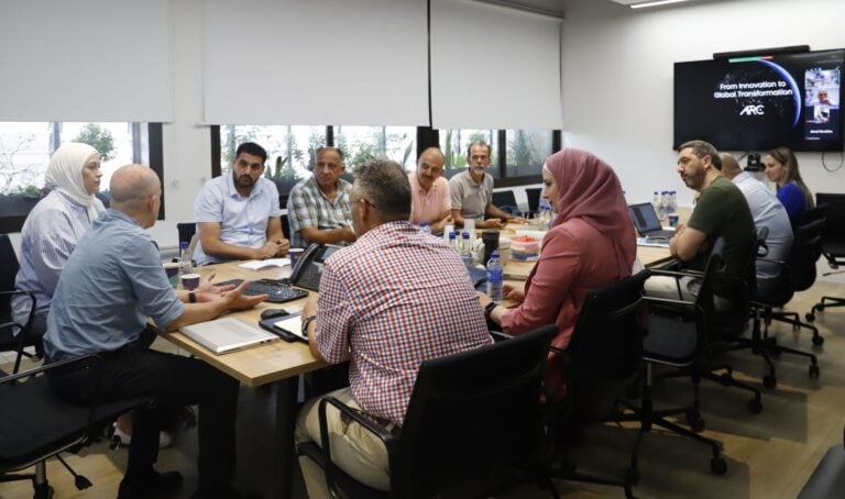 Participants in Jinnovate’s Healthtech Leadership Program meet at the ARC Innovation Center of Sheba Medical Center. Photo courtesy of Jinnovate