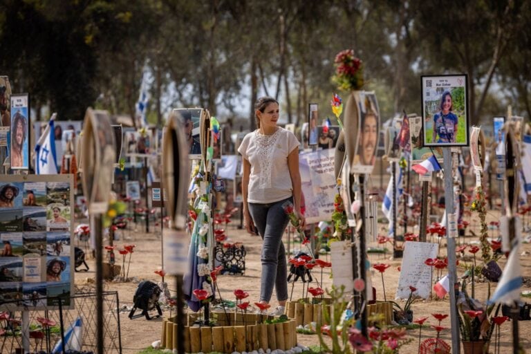 Israelis visit the site of the music festival massacre in southern Israel, October 6, 2024. Photo by Yonatan Sindel/Flash90
