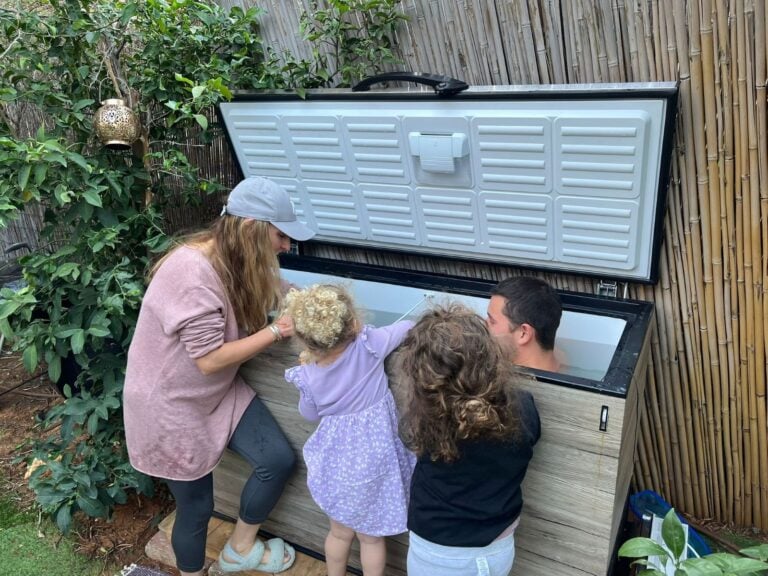 Nikia Blumenthal, left, with her daughter and niece, rushed to fulfill an urgent request from a lone soldier one Friday afternoon. Photo courtesy of Nikia Blumenthal 