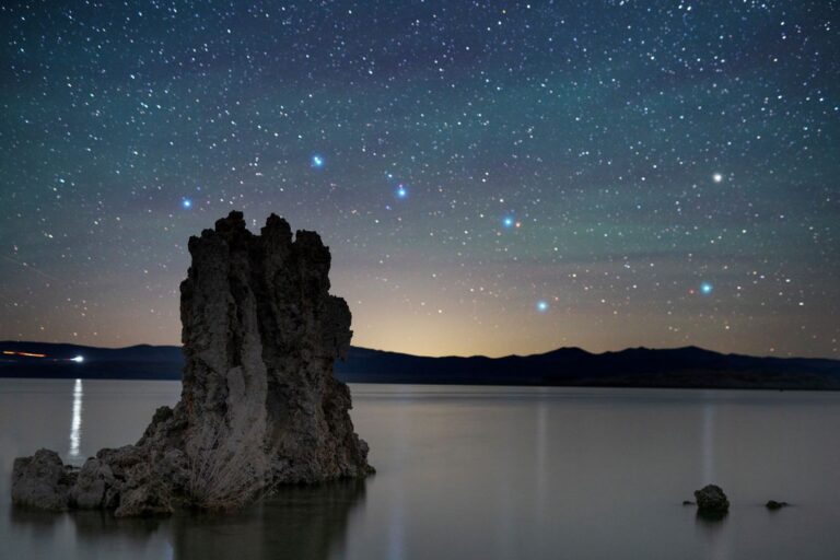 Dipper Lake, Canada, during a spectacular aurora – green coming from north and red from the east. Photo by Roi Levi