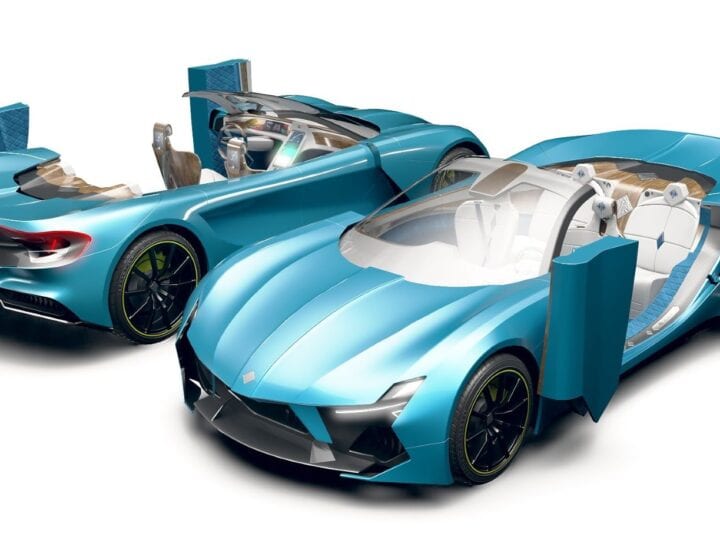 The first four-door convertible EV, on its way. Photo courtesy of Jovari