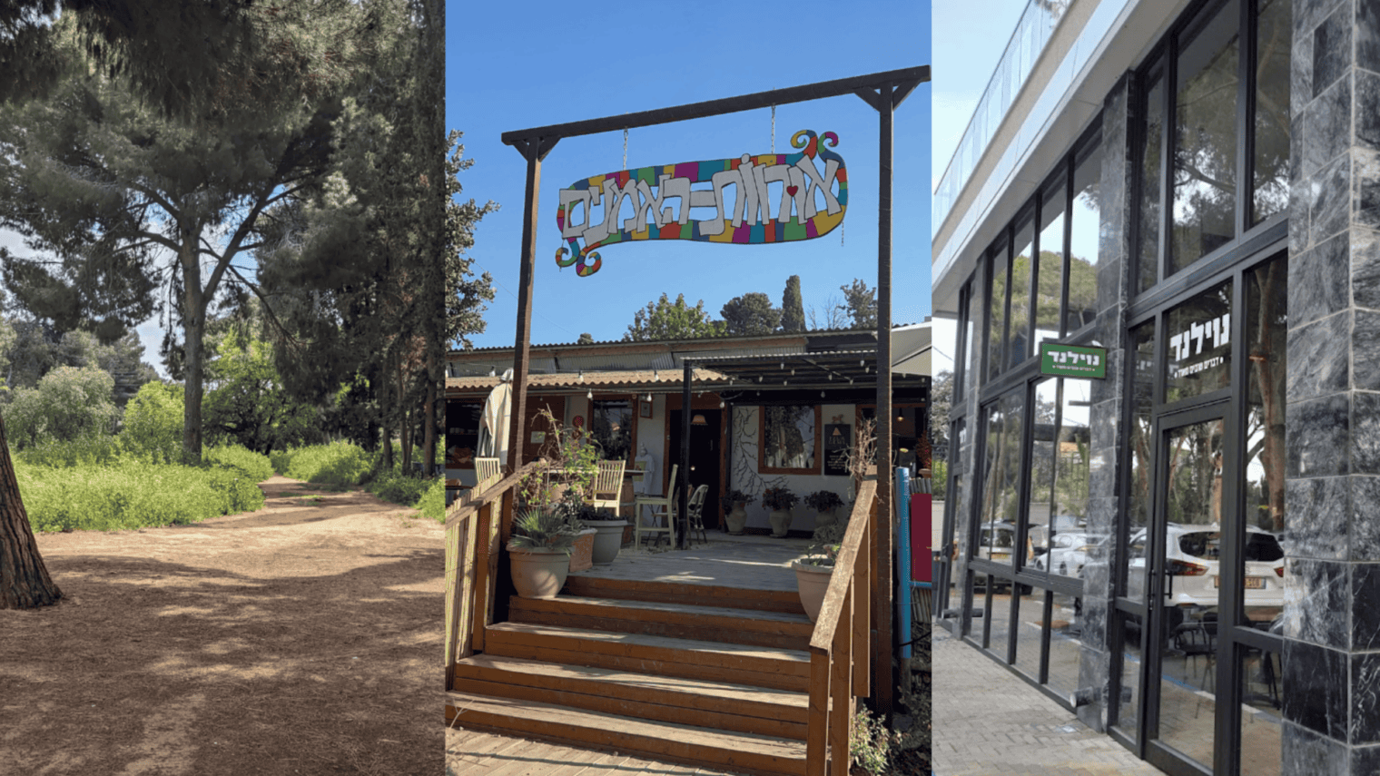 Pardes Hanna’s got it all, baby: art, nature and activism. Photos by (L to R) Zachy Hennessey; Rebecca Charytan-Spitz; Flash90