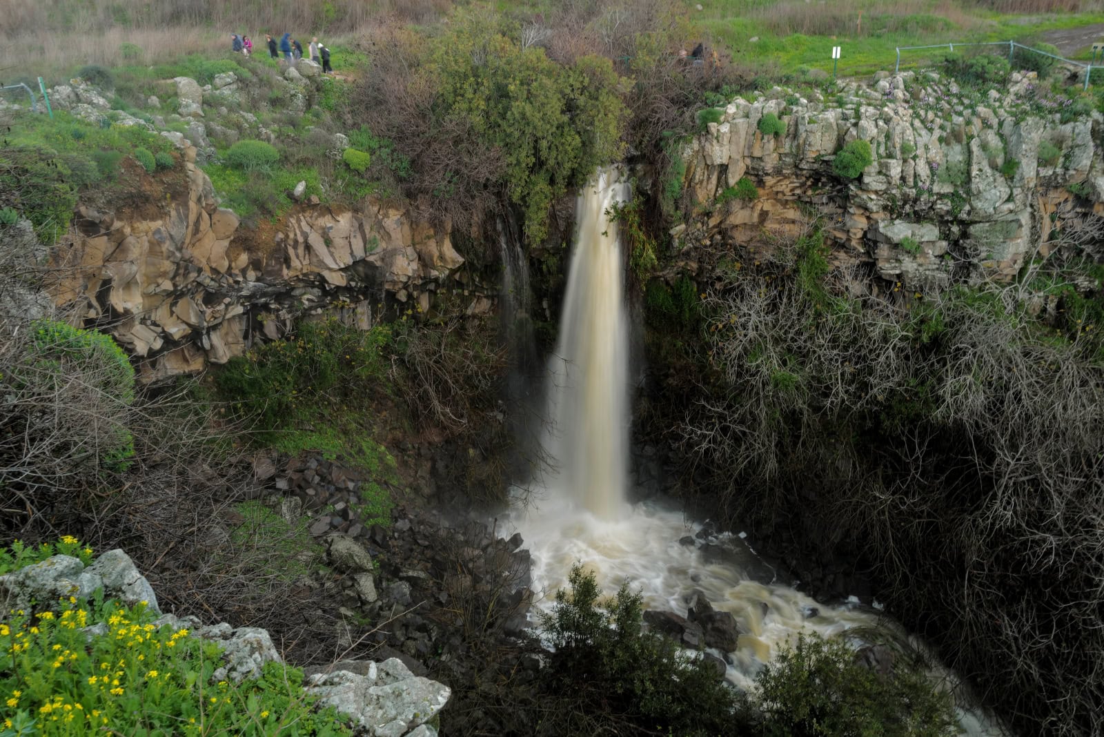 The Ayit Waterfall in the Golan Heights, January 27, 2024. Photo by Michael Giladi/Flash90