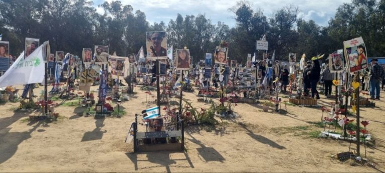 Memorials to the victims of the Nova festival massacre. Photo by Yulia Karra