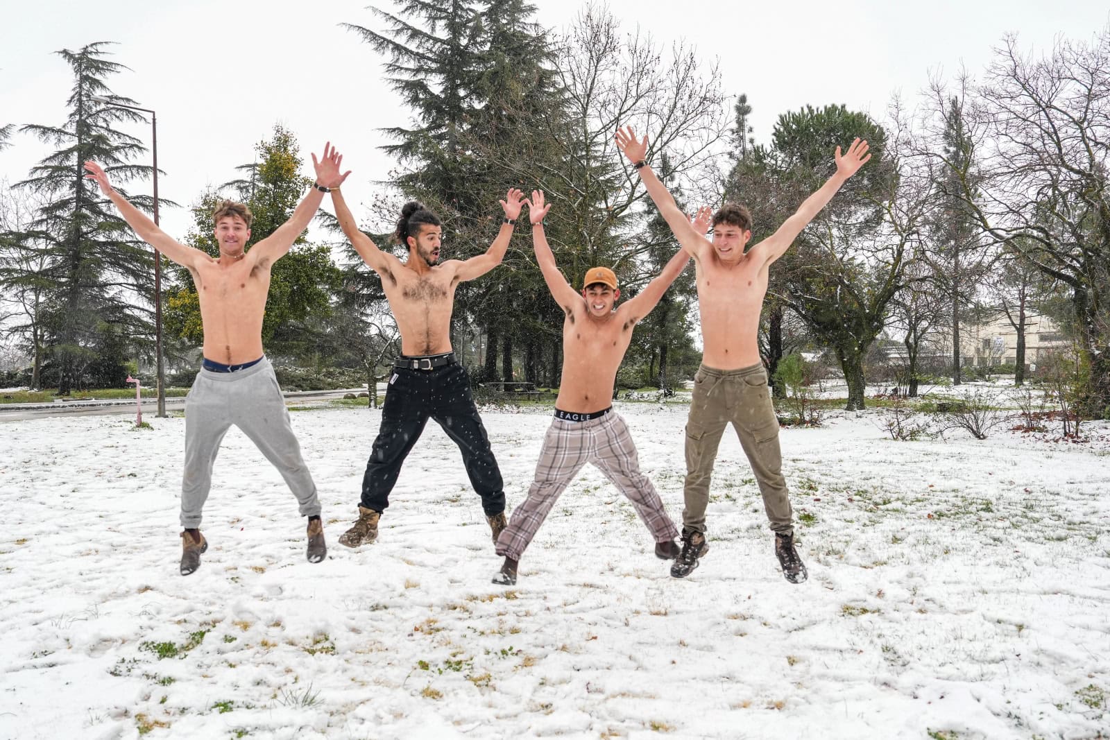 Israelis enjoy the snow in Kibbutz El Rom in the Golan Heights, February 6, 2025. Photo by Ayal Mergolin/Flash90